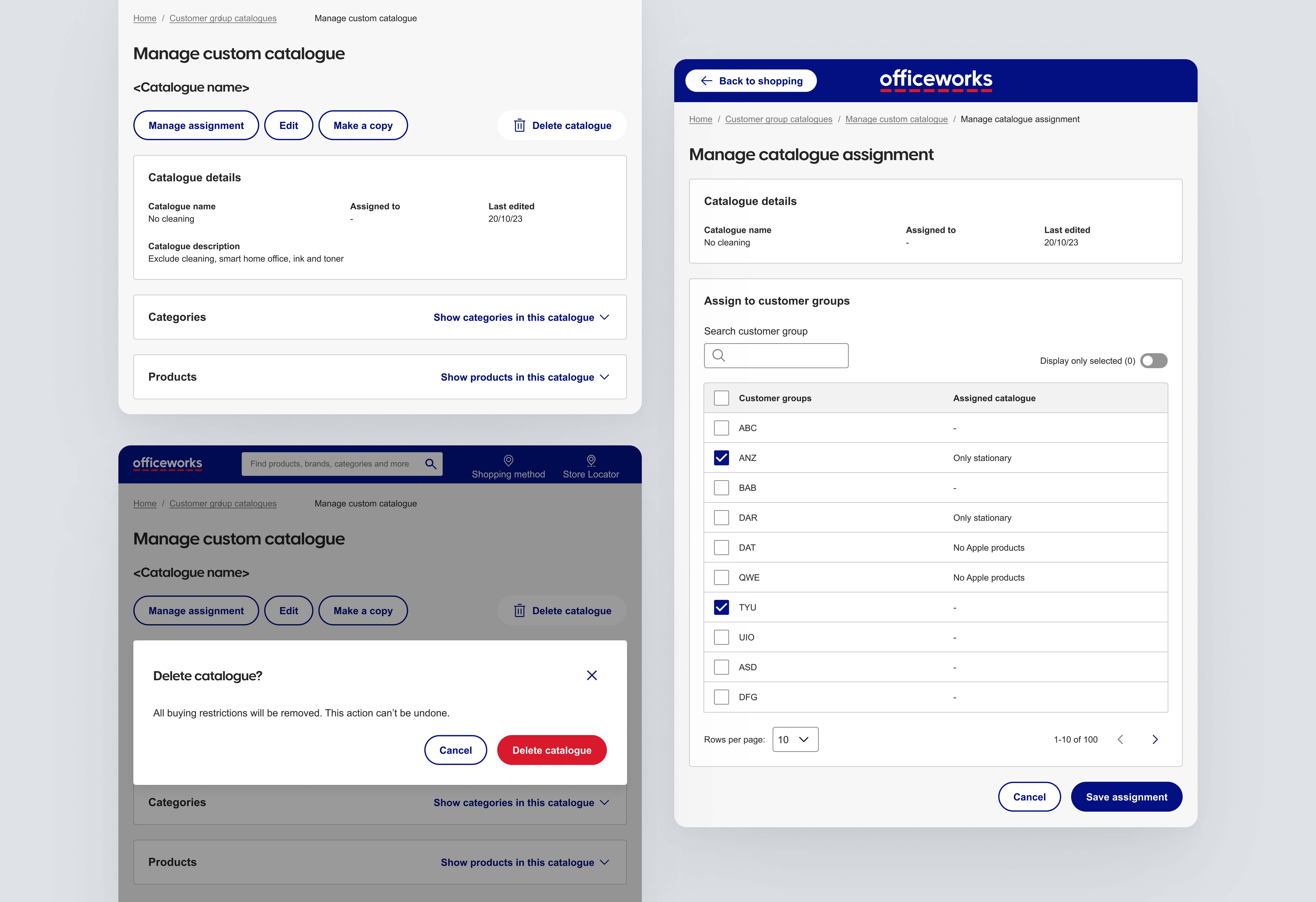 Officeworks B2B — custom catalogues exclusive products and search