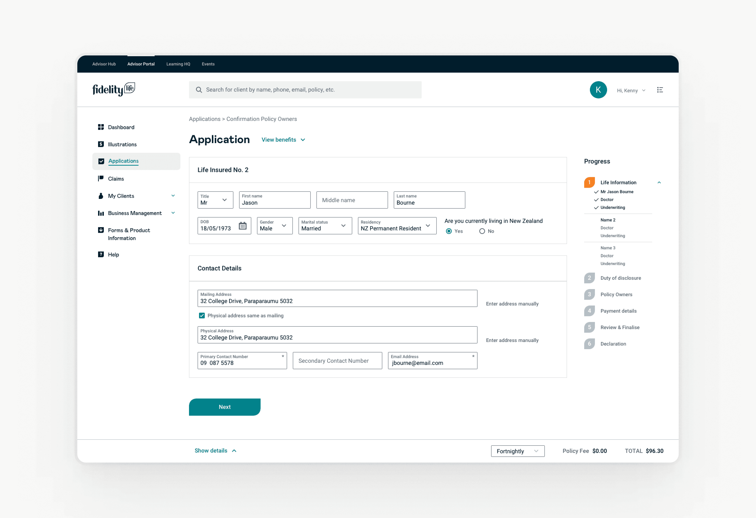 FidelityLife — application