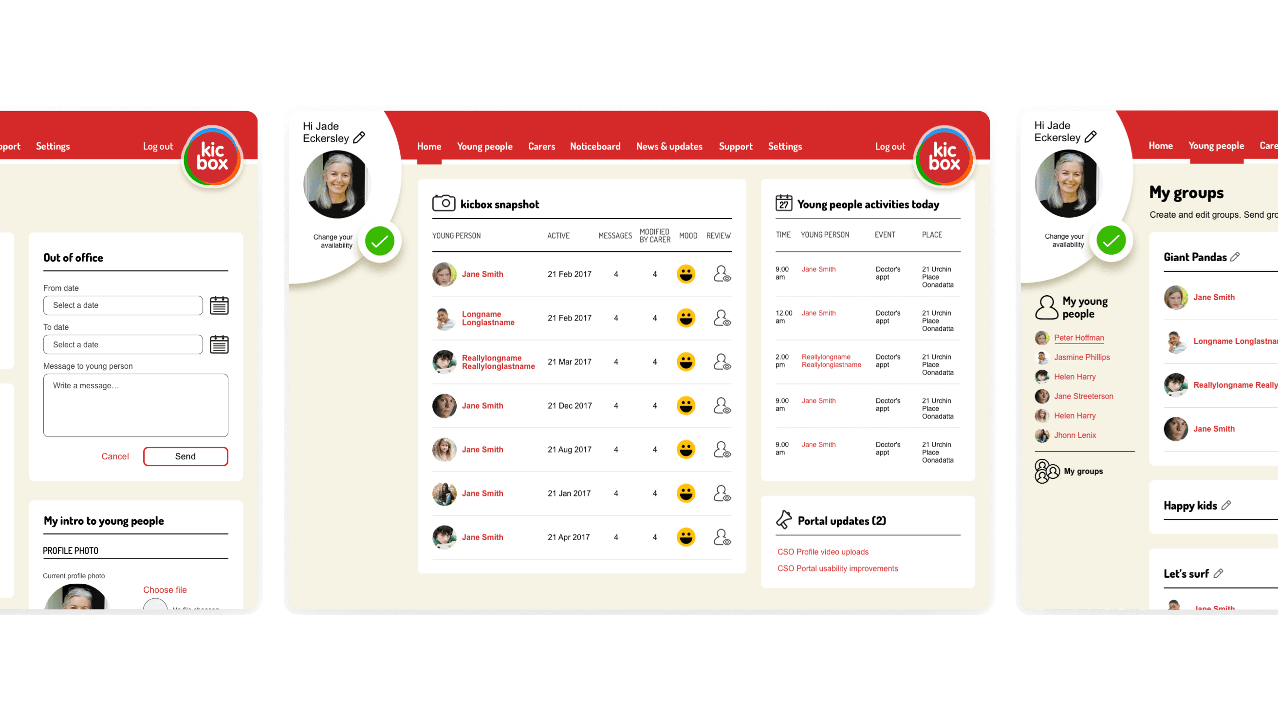 kicbox — Child Safety Officer desktop dashboard