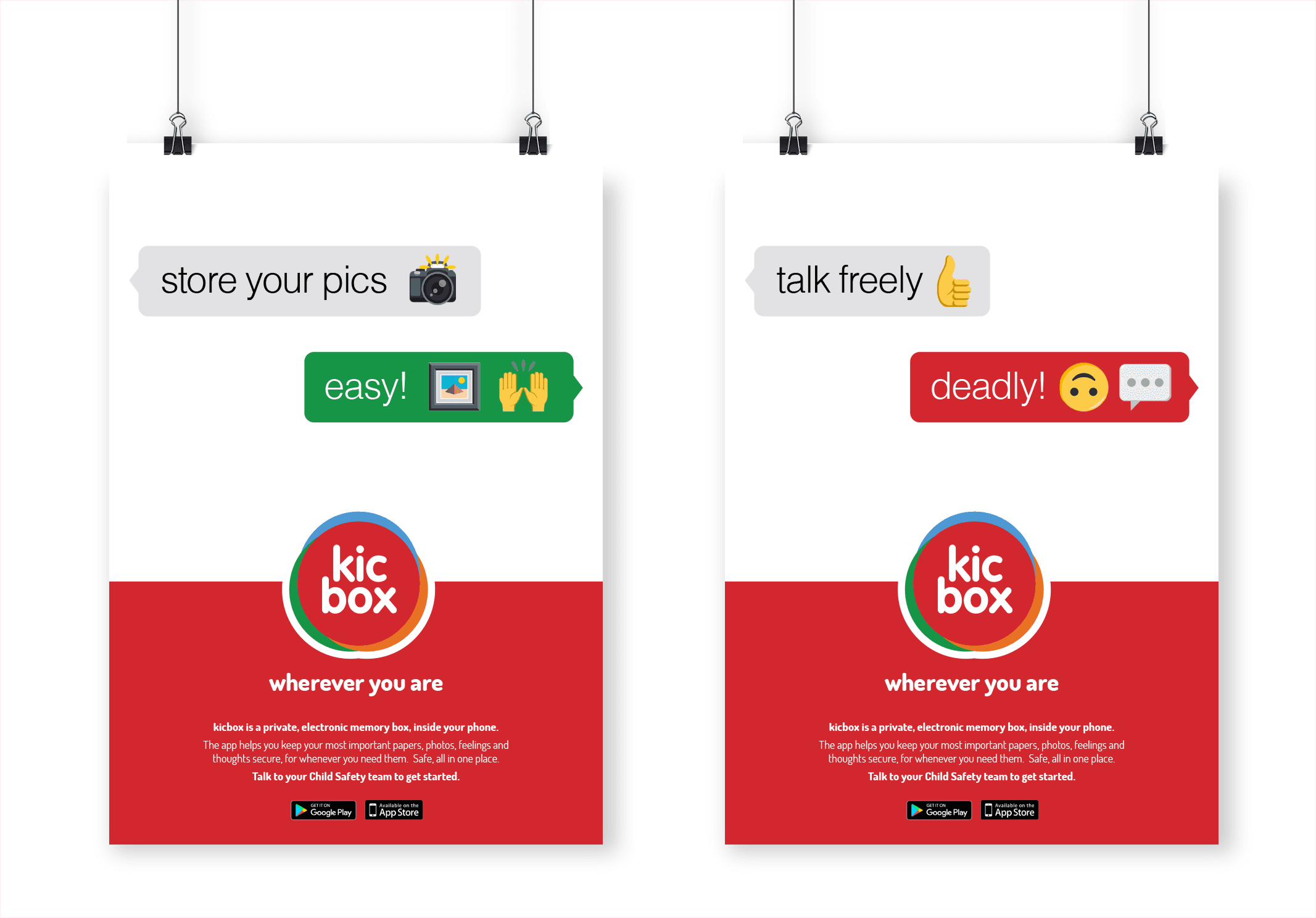 kicbox — promotional posters for care organisations